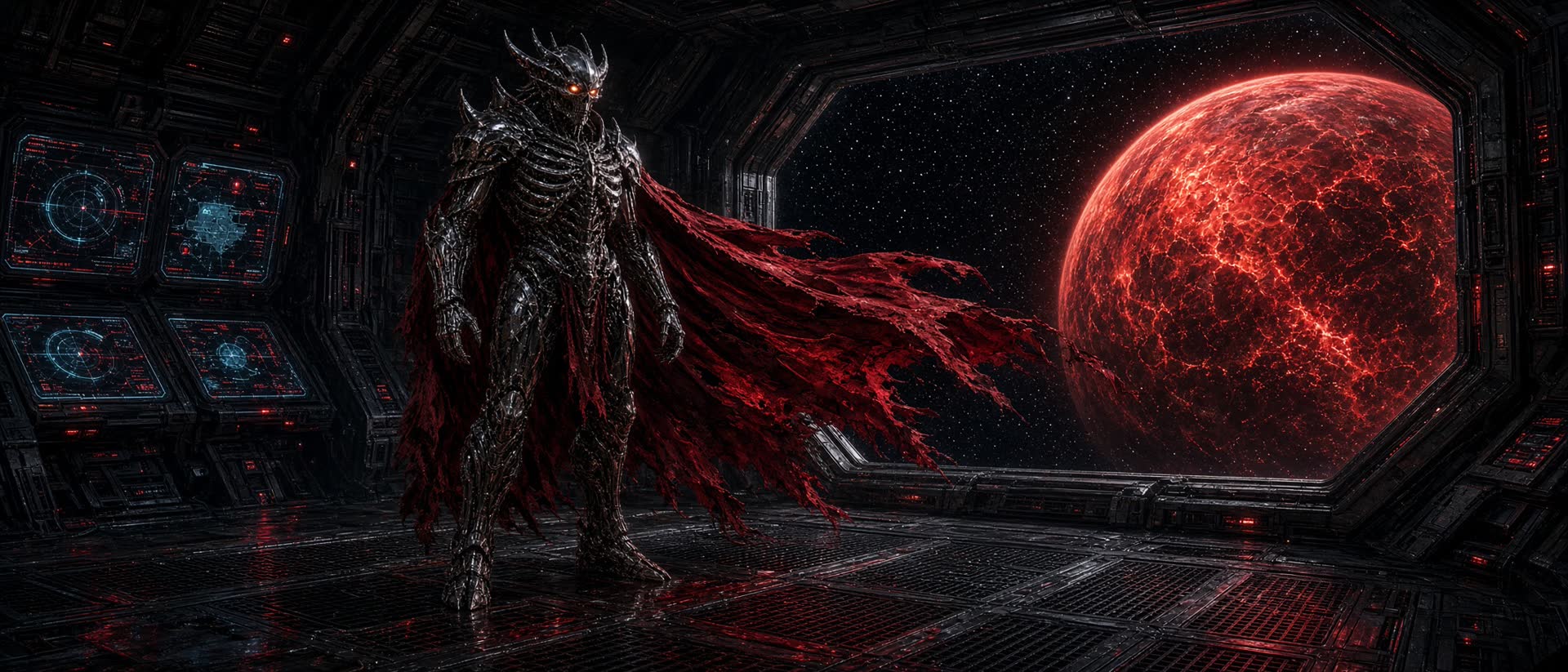 Lucifer OOI on the observation deck of a dead starship